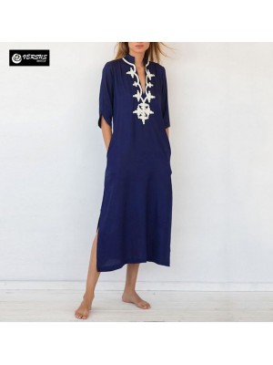 Copricostume Caftano Lungo Donna Mare Woman Boho Chic Kaftan Coachella COV0253